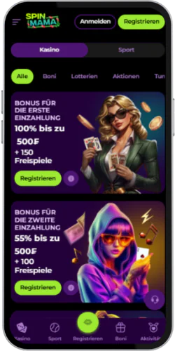 Spinmama casino Finde den Bereich Bonusse