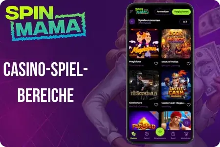 Spinmama Casino-Spiel-Bereiche