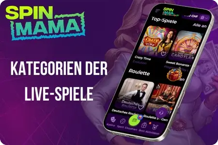 Spinmama casino Kategorien der Live-Casino-Spiele